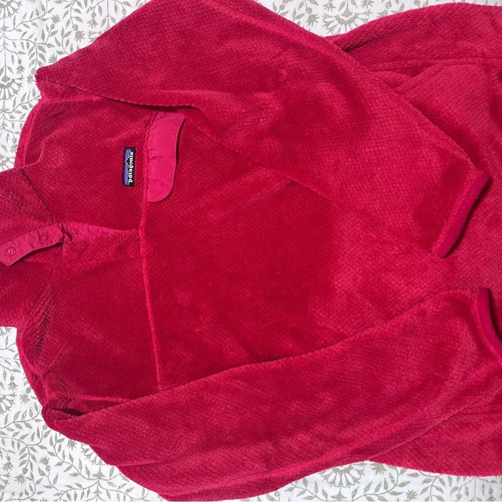 Patagonia Pink Teddy Jacket Plush Fleece High Collar - Picture 4 of 4